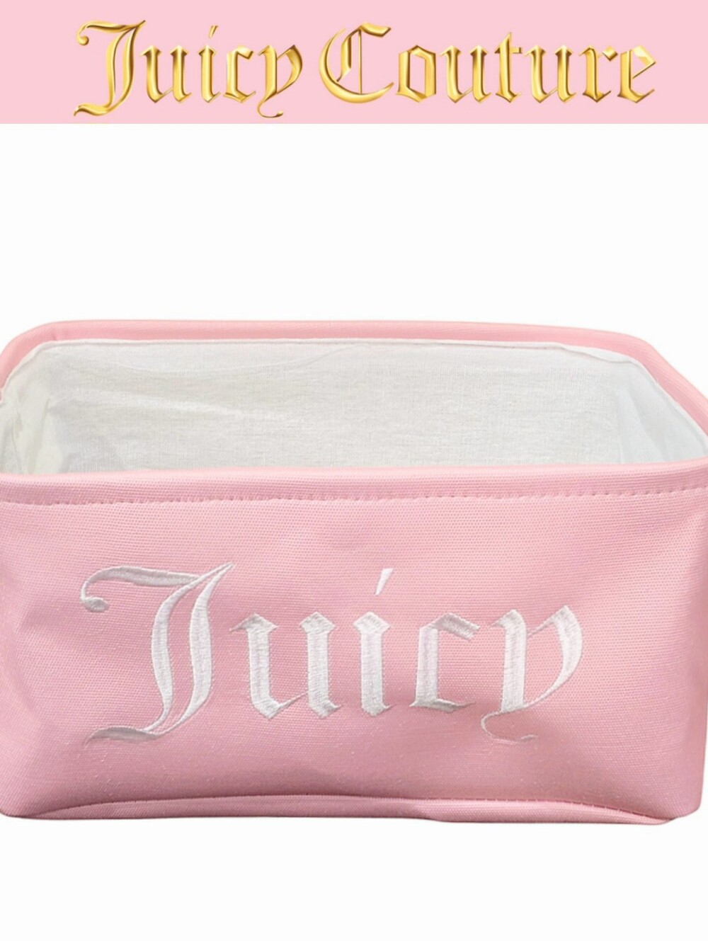 Juicy Couture Home Embroidered Logo Decorative Storage Basket